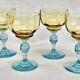 6 anciens verres à vin eau bicolores George Sand