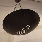 Large Suspension industrial chandelier vintage black metal saucer shape