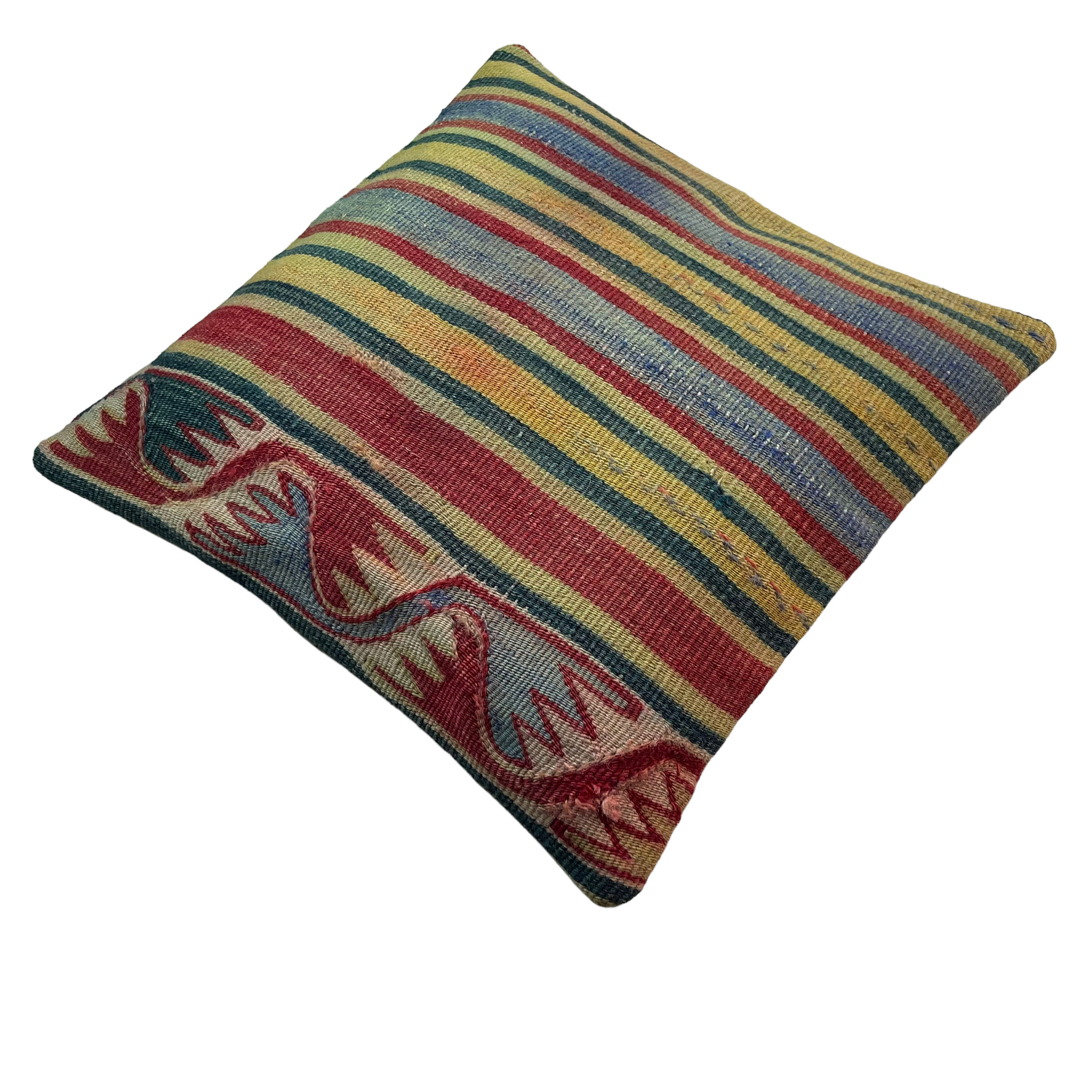 Vintage turkish kilim cushion cover, 40 x 40 cm