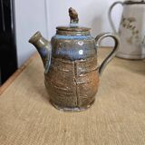 Small glazed stoneware teapot with lid – utilitarian ceramics, France, 20th century