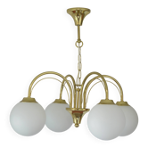 Lustre vintage doré élégant du milieu du siècle, lampe suspendue Hollywood Regency