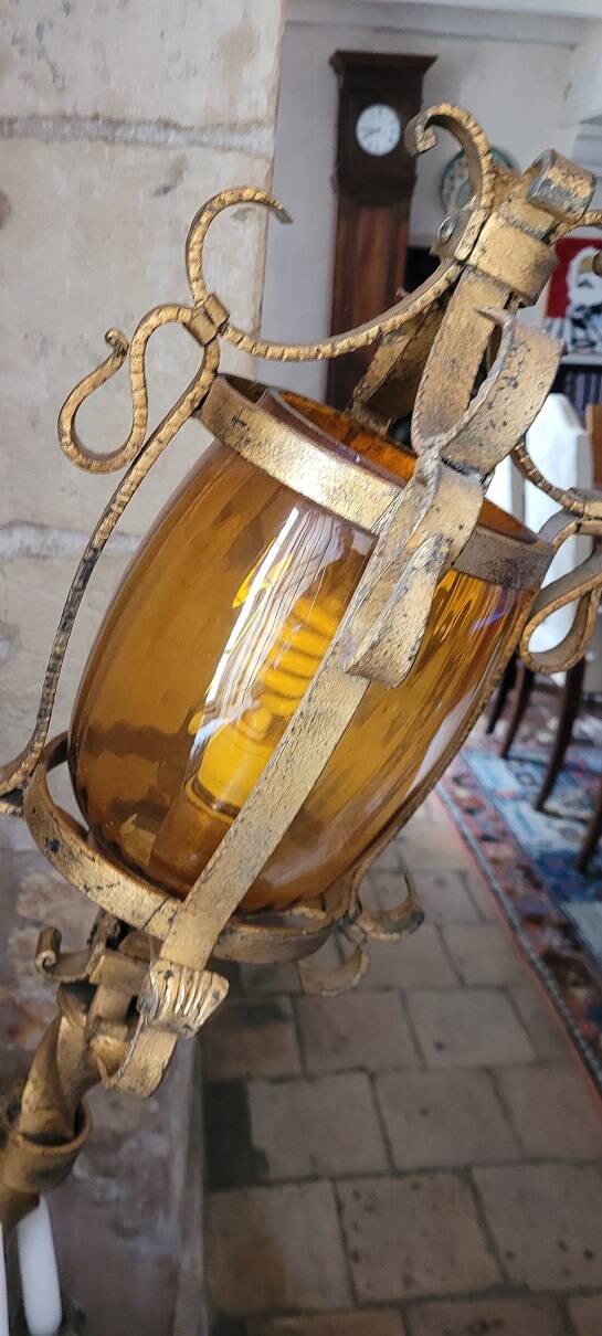 Pair of wrought iron torches