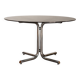 Round dining table in smoked glass and chrome-plated steel, Italy, 1970
