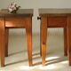 Pair of vintage country bedside tables oak and fir
