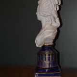 Busts of Louis XVI & Marie-Antoinette in biscuit, early 20th century H 37cm