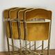 Vintage chaisor folding chair in gold yellow velvet