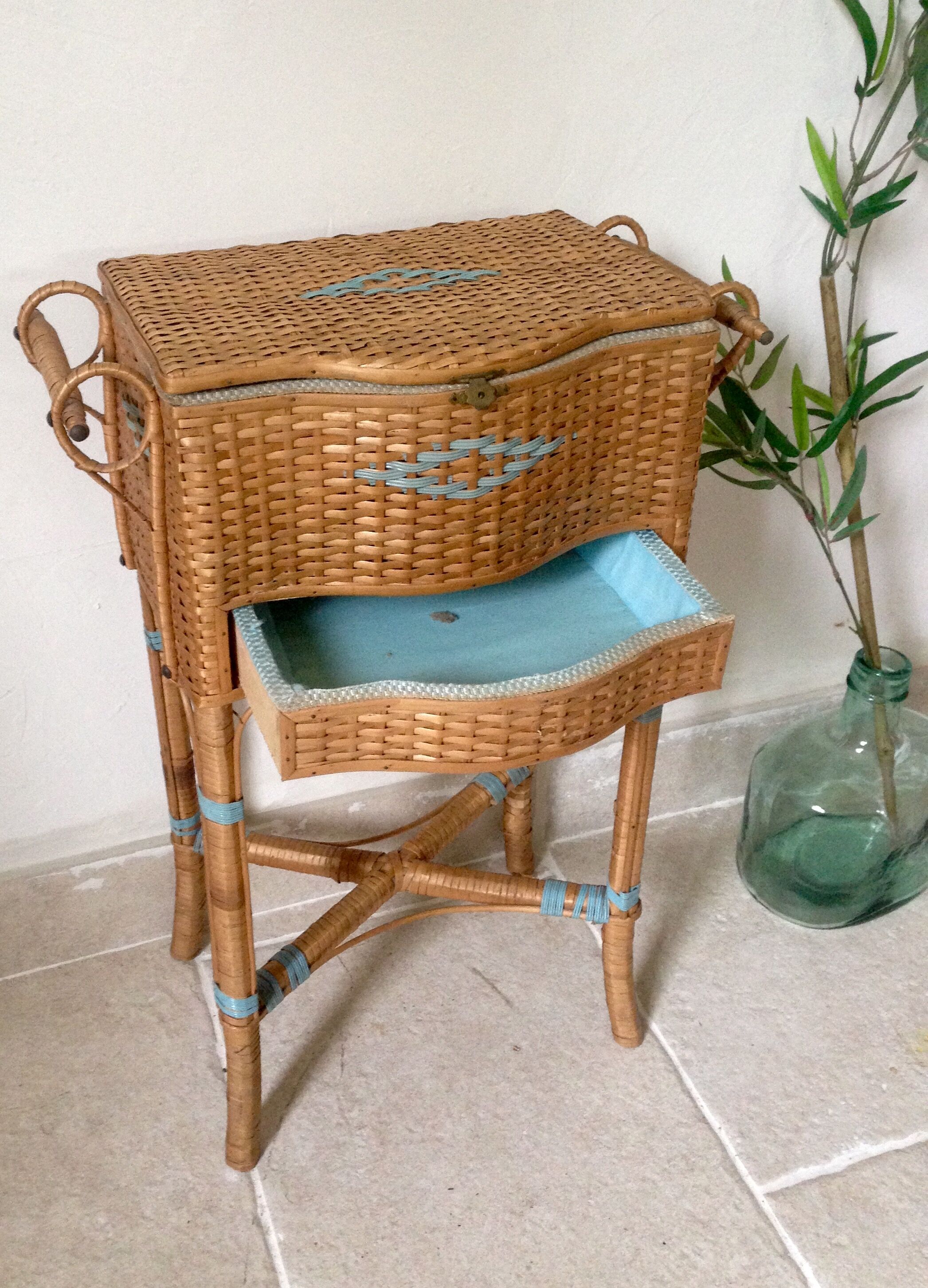 Sewing wicker basket