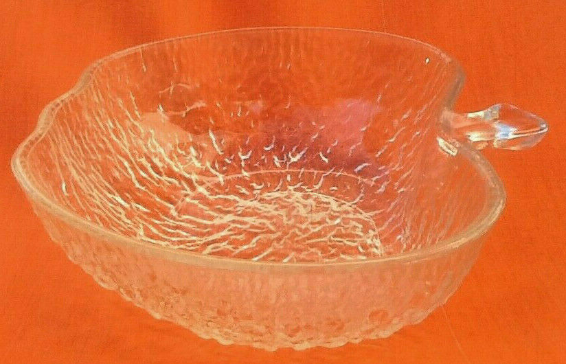 1970s apple-shaped salad bowl tempered glass