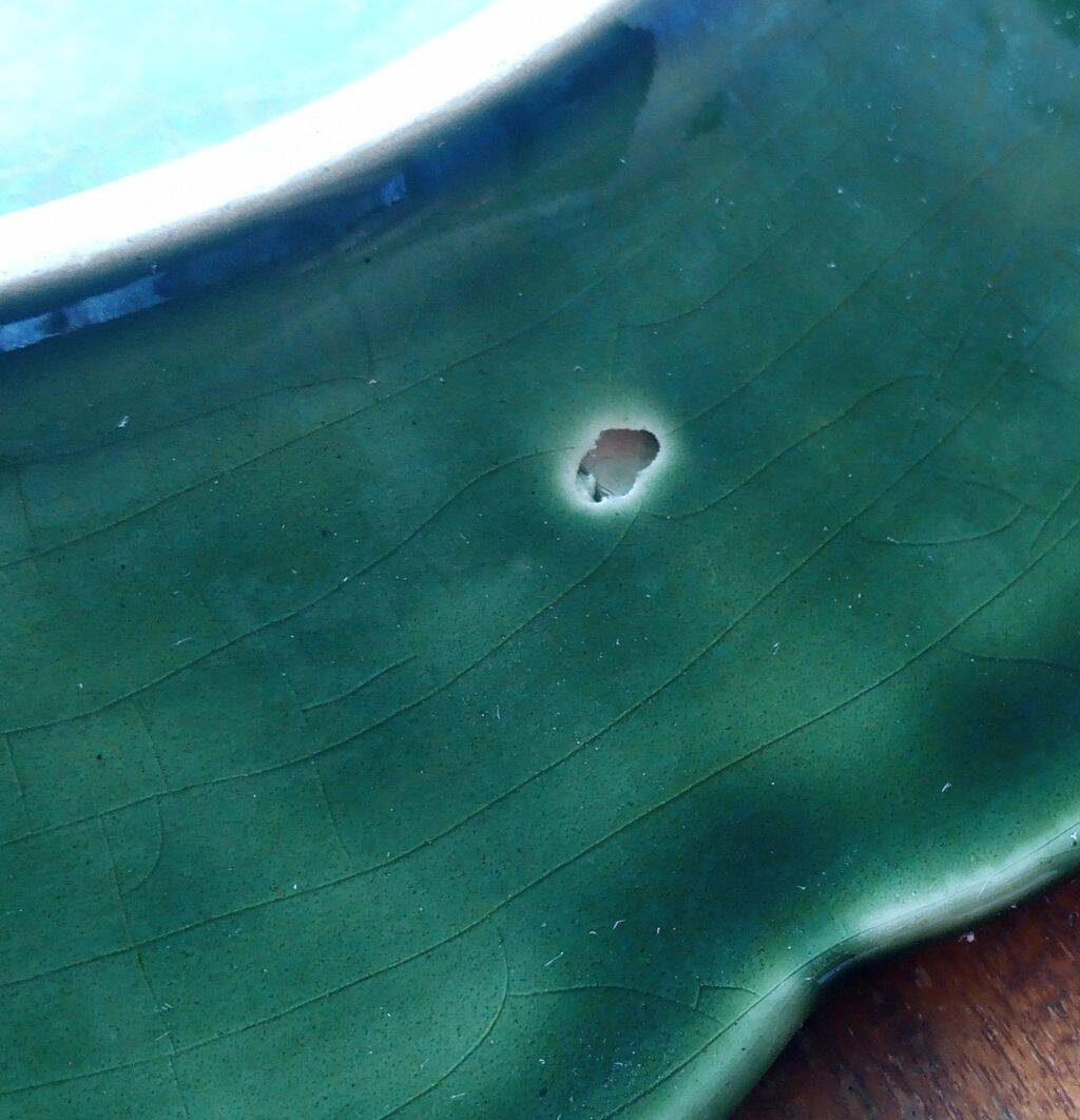 Majolica Cabbage Dish Leaf Green Ceramic Plate Portugal Vintage