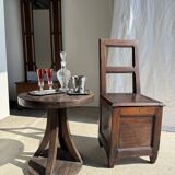 Antique oak chest chair