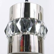 Three Bakalowits pendant lamps in nickel, brass, and faceted crystal, Austria, 1950s.