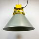 Yellow industrial explosion proof lamp with aluminium shade, 1990s
