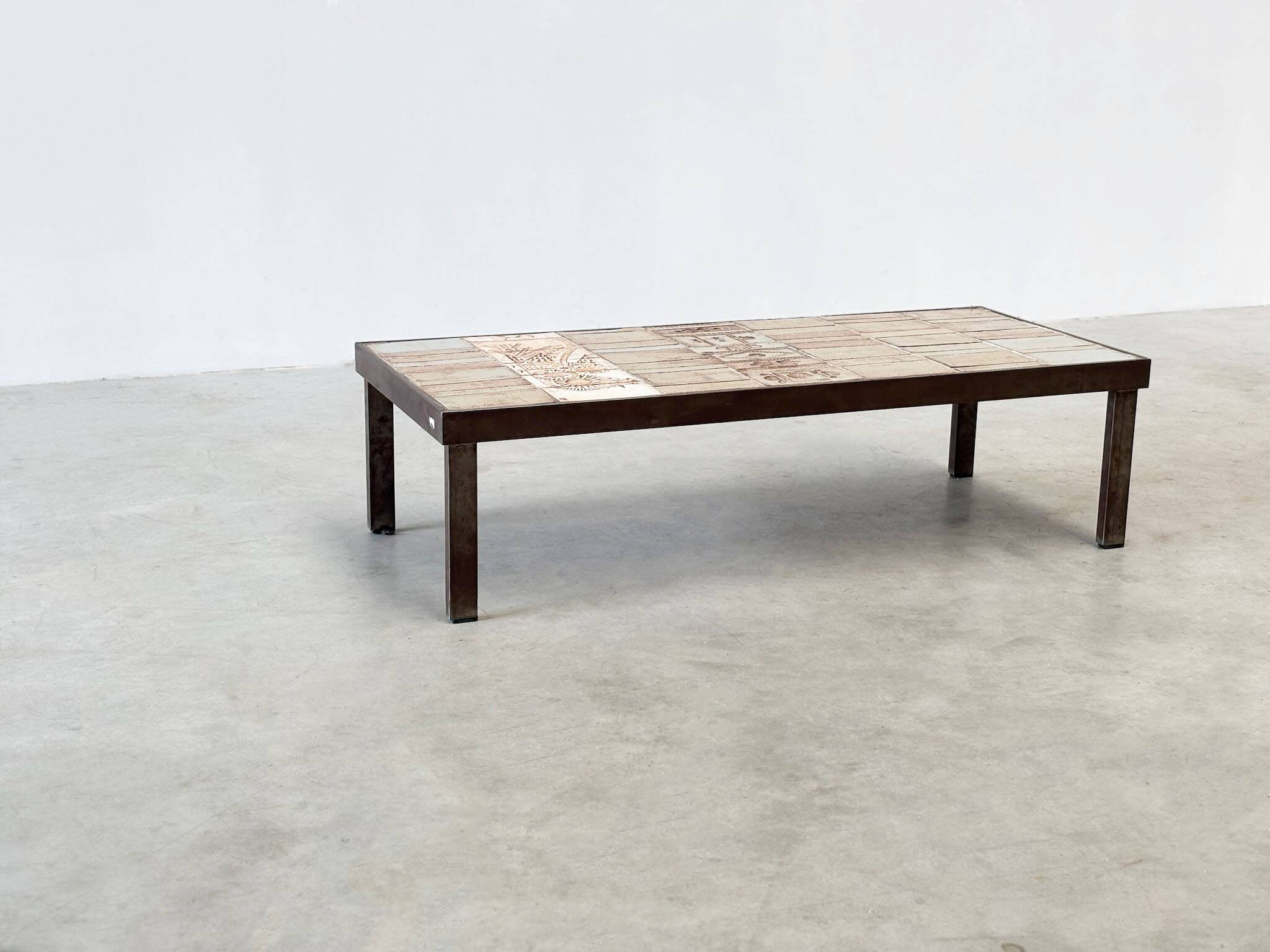 Roger Capron steel and ceramic coffee table