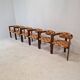 Set of 6 Italian Wooden Armchairs, 1960's