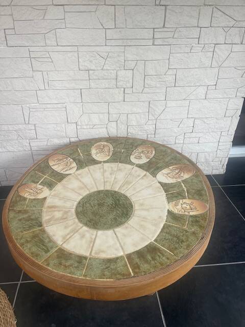 Ceramic coffee table signed Barrois Barrois (Vallauris)