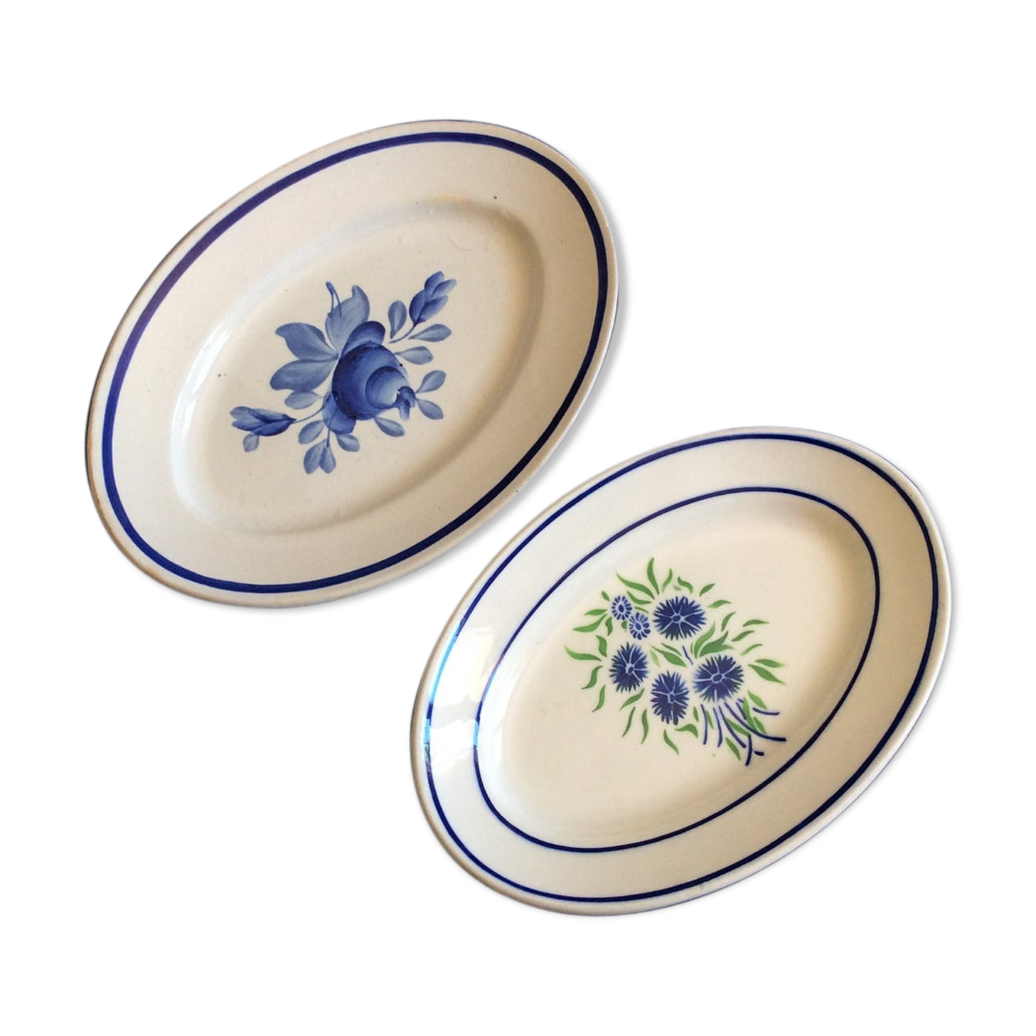 Set 2 petits plats vintage manufactures Badonviller,Gien