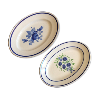 Set 2 small vintage dishes manufactures Badonviller,Gien