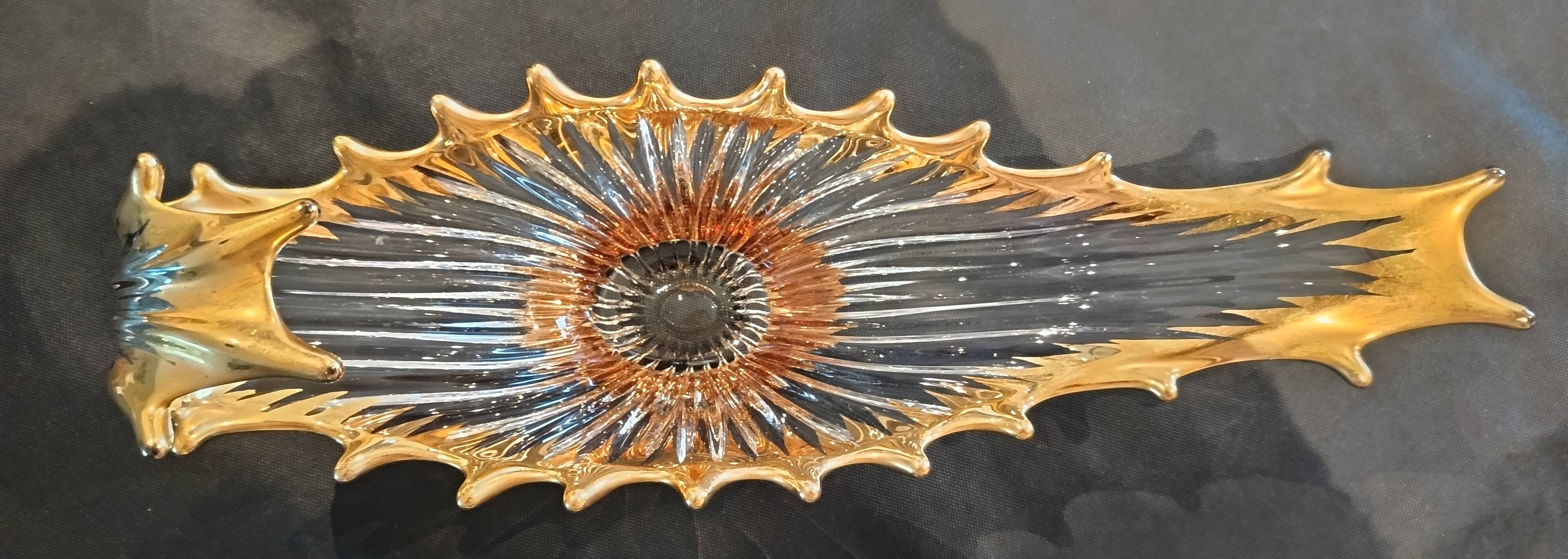 Crystal and gold centrepiece Royal Crystal of Bayel 1950