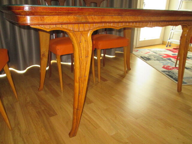 Table with 1970s glass top