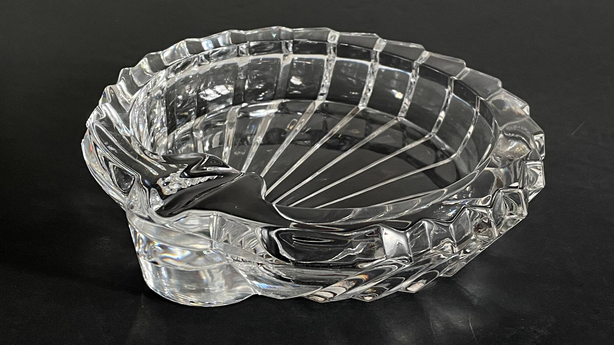 Vintage Crystal Ashtray in Seashell Shape