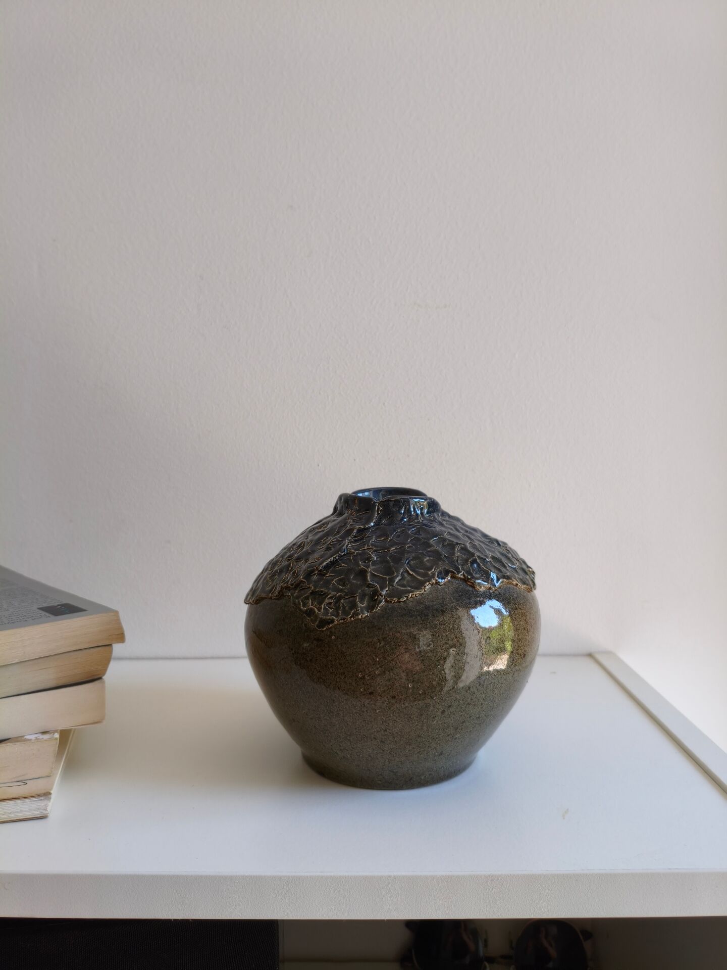 Handcrafted ceramic vase signed MB