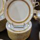 UM Limoges table service, Art Deco gold thread porcelain 80 pieces