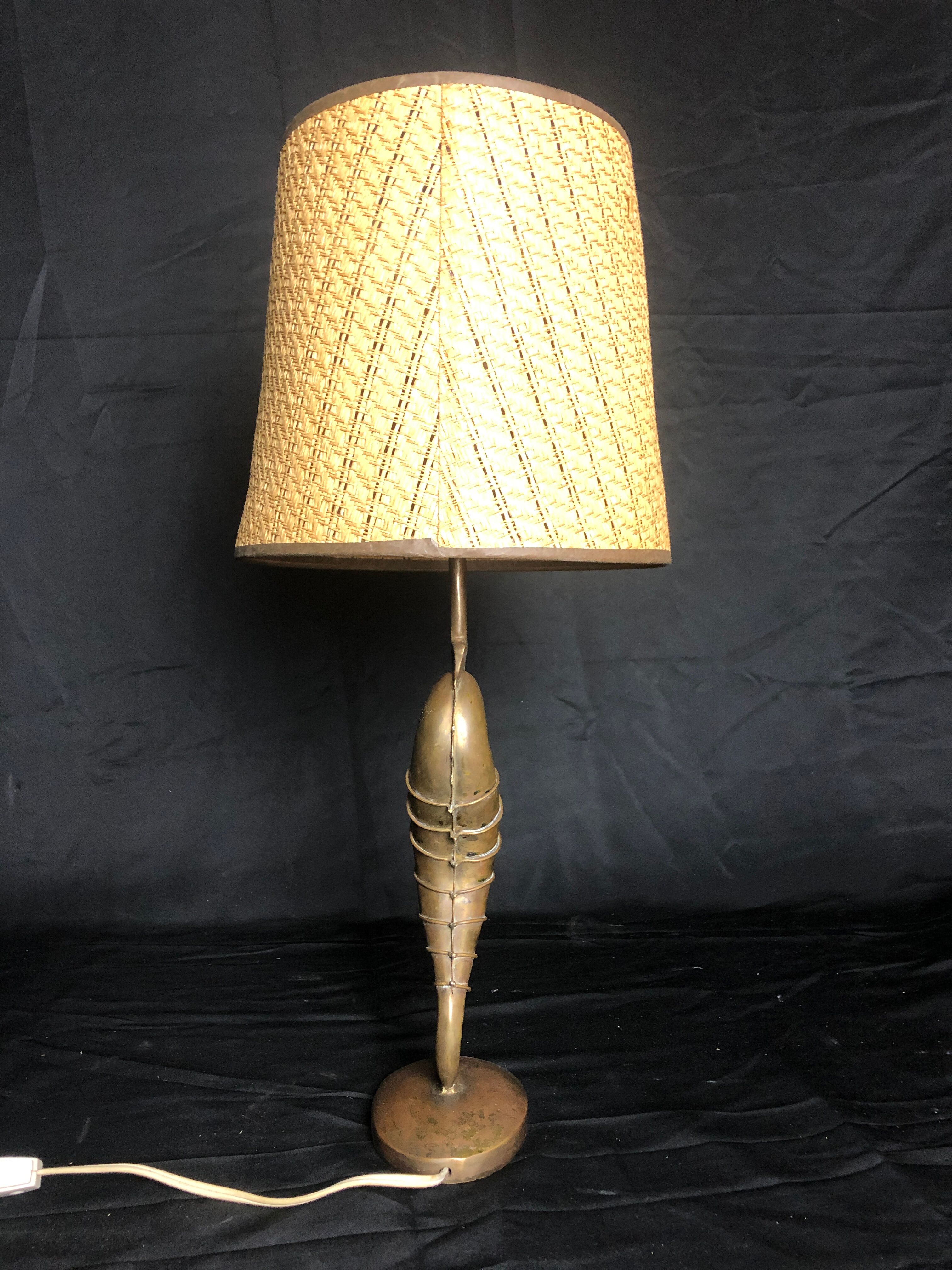 Vintage brass seahorse lamp