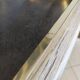 Vintage square brass and glass coffee table with smoked glass top, french 1970