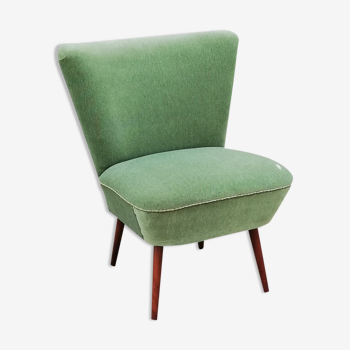 Green fabric cocktail armchair
