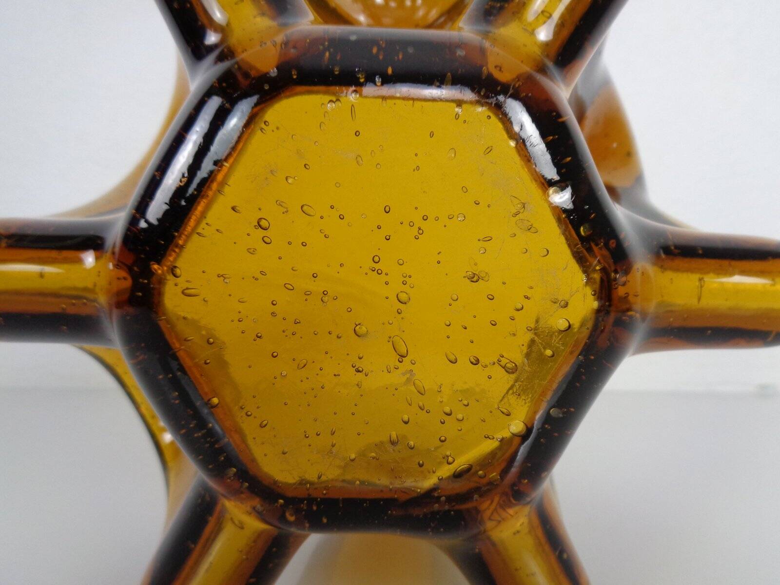 Large Murano amber glass bowl, Italy, 1960s