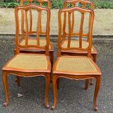 4 Louis XV caned dining chairs from the 20th century.