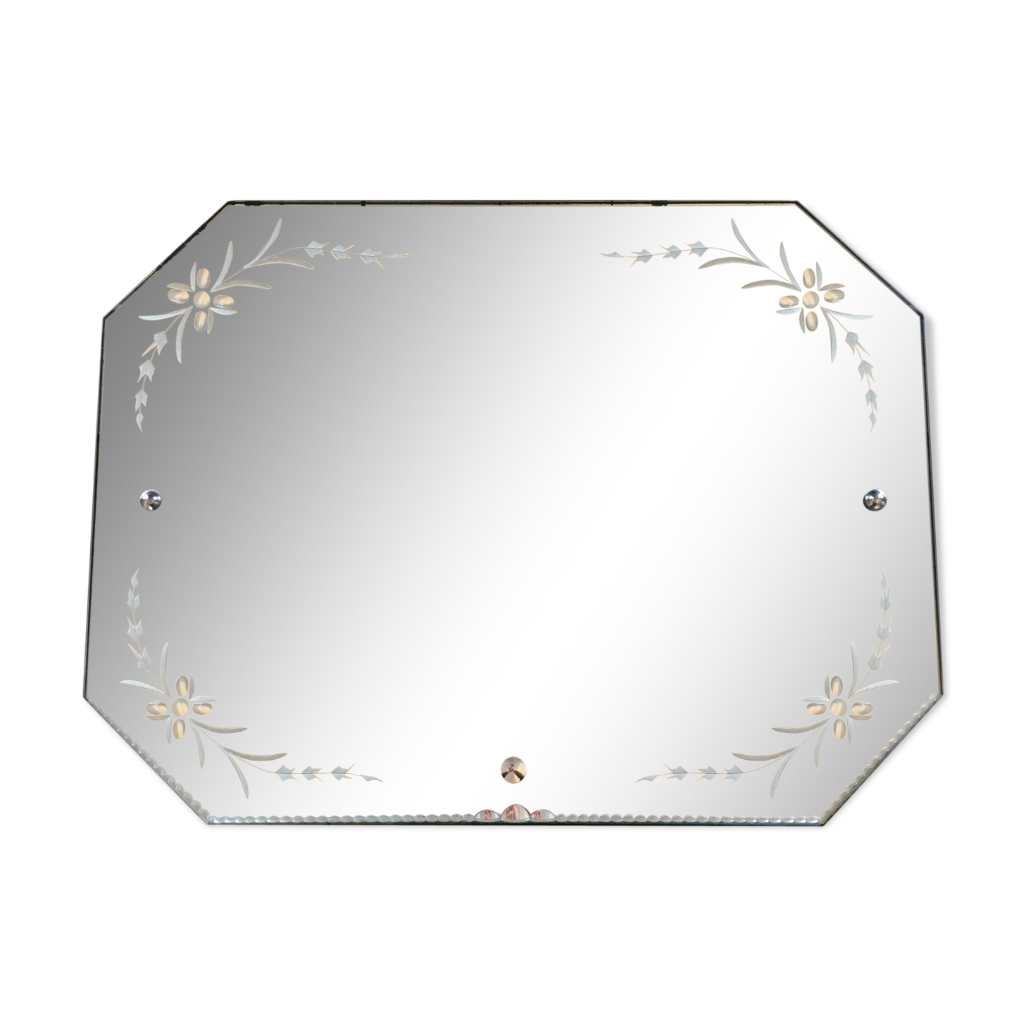 Mirror decoration bevelled flowers  60x45cm