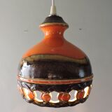 Vintage ceramic pendant lamp Fat Lava Germany 60s