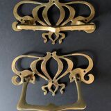 Large Art Nouveau gate handles in gilded brass/Arabesque handles