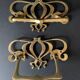 Large Art Nouveau gate handles in gilded brass/Arabesque handles