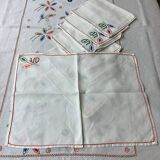 Tablecloth & 9 old monogram linen napkins