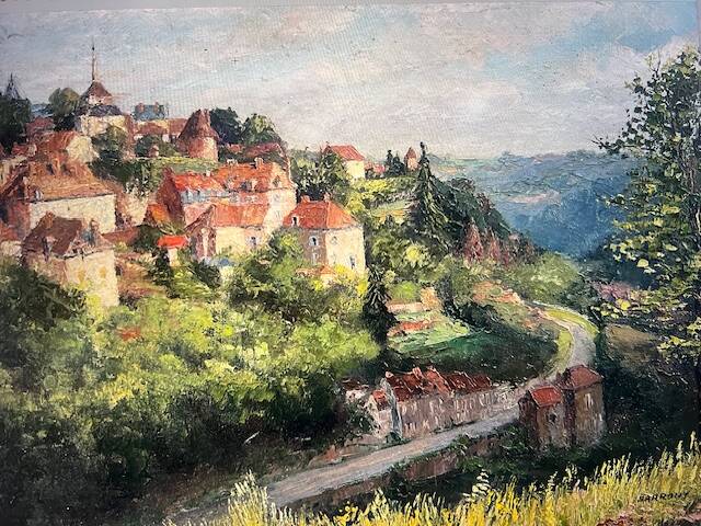 “Sun over the City” – beautiful oil on canvas by the painter Marius Sarrouy