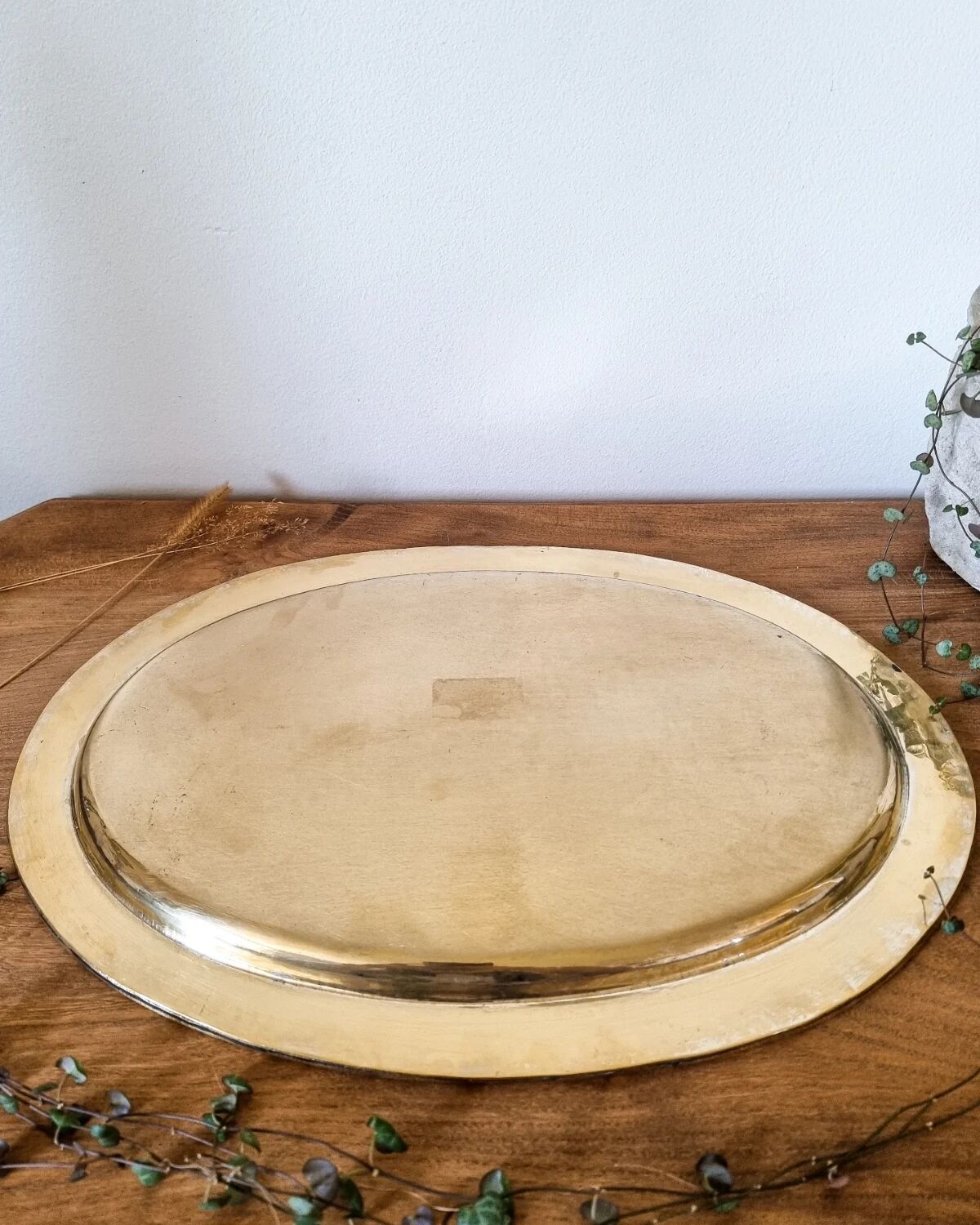 Vintage gold metal tray