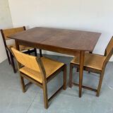 Table de salle à manger extensible en teck, style danois vintage des années 1950.