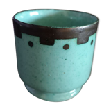 Celadon and black enamelled pot cover - 1960s