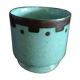 Celadon and black enamelled pot cover - 1960s