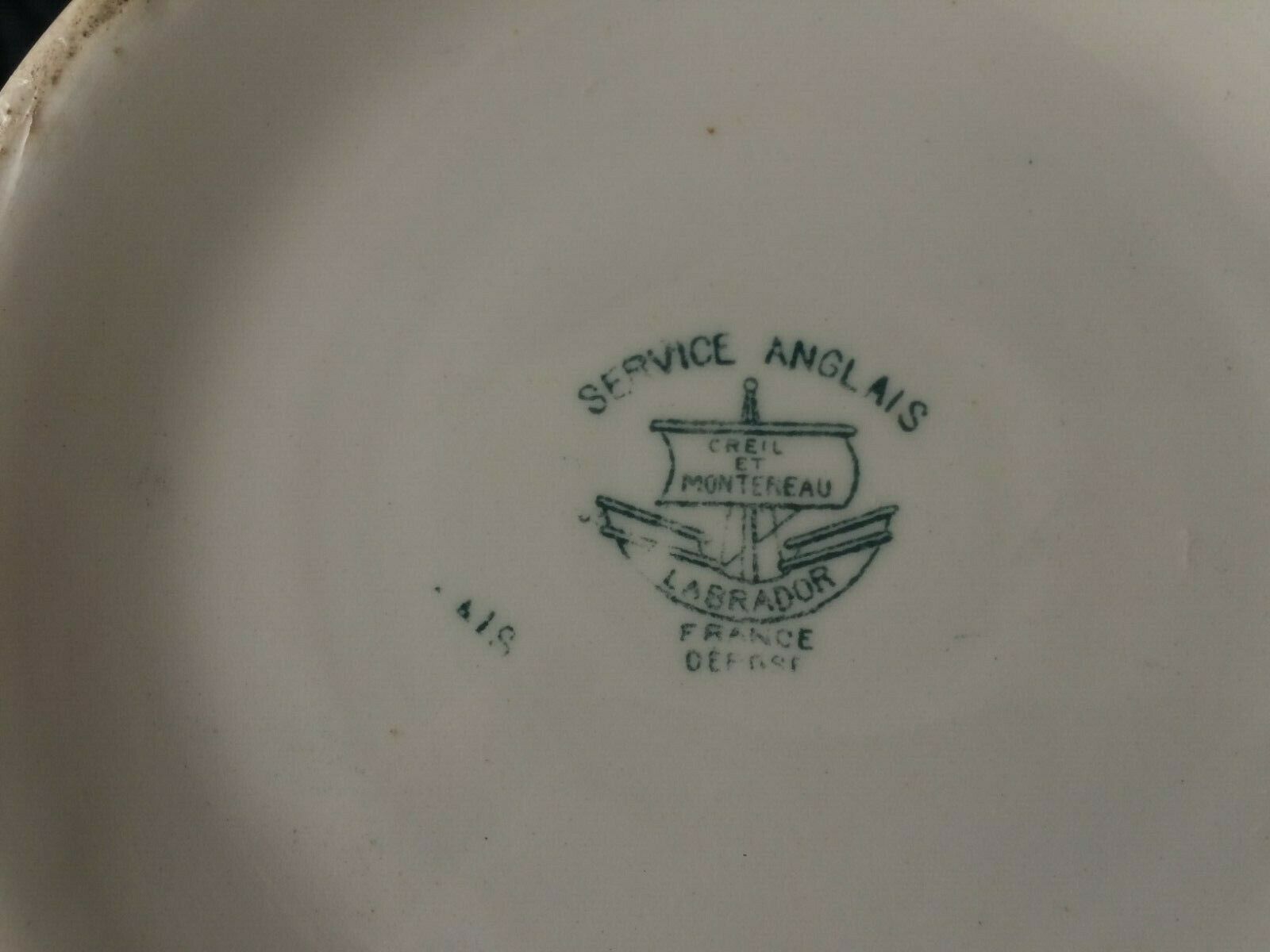 Soupière Creil and Montereau service English labrador