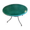 Table ronde en lave verte émaillée d'extérieur ou d'intérieur