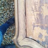 Louis XV style gilded wood coffee table with marble top