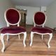 Set of 8 Louis XVI style chairs – Patinated wood and velvet