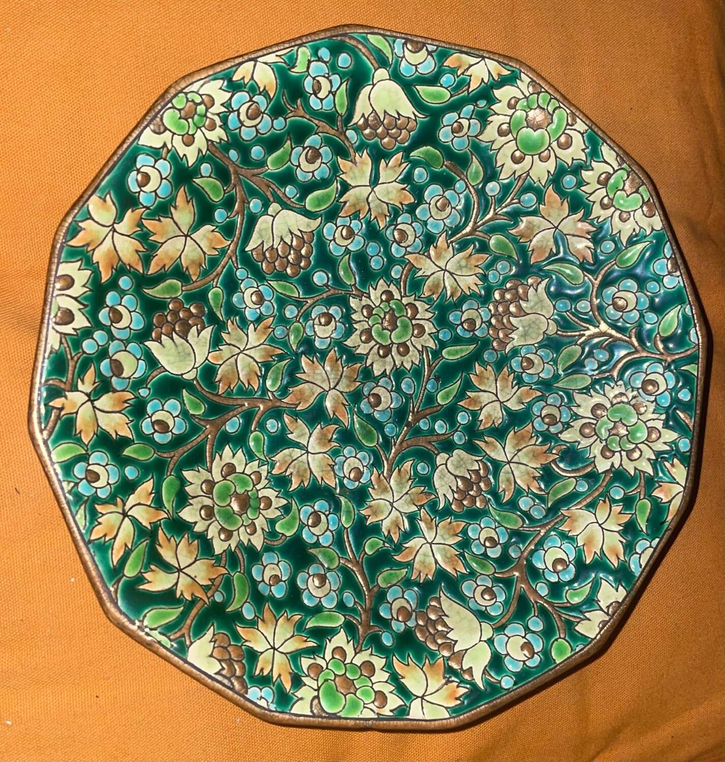 Enamelled fruit bowl from Longwy