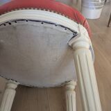 Leather pouf stool