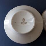 Sucrier en porcelaine blanche motifs bleus et décors dorés. Estampillé Echt Kobalt - Made in GDR.