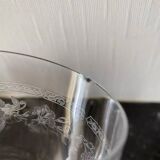 6 crystal wine glasses, engraved decoration