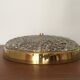 Impressive Mid Century Modern brass and ice glass ceiling lamp